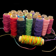 Load image into Gallery viewer, MIUSIE 1Pcs 50M 150D 1mm Leather Waxed Thread Cord for DIY Handicraft Tool Hand Stitching Thread Flat Waxed Sewing Line
