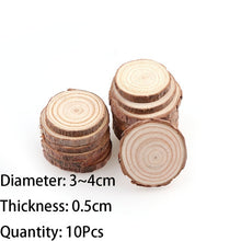 Load image into Gallery viewer, 3-12cm Thick 1 Pack Natural Pine Round Unfinished Wood Slices Circles With Tree Bark Log Discs DIY Crafts Wedding Party Painting
