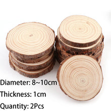 Load image into Gallery viewer, 3-12cm Thick 1 Pack Natural Pine Round Unfinished Wood Slices Circles With Tree Bark Log Discs DIY Crafts Wedding Party Painting

