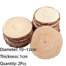 Load image into Gallery viewer, 3-12cm Thick 1 Pack Natural Pine Round Unfinished Wood Slices Circles With Tree Bark Log Discs DIY Crafts Wedding Party Painting
